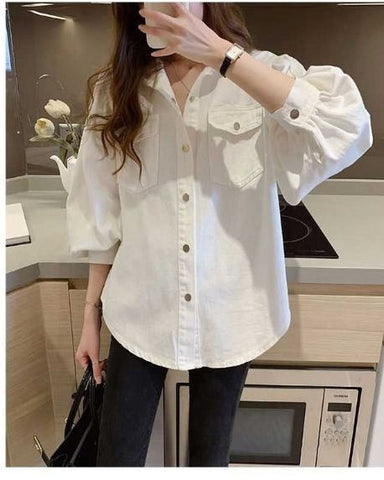 Long Sleeve Elegant Solid Blouse Shirts
