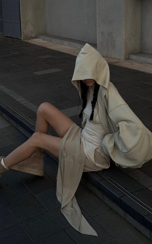 Asymmetrical vest with skirt & pleated skirt set