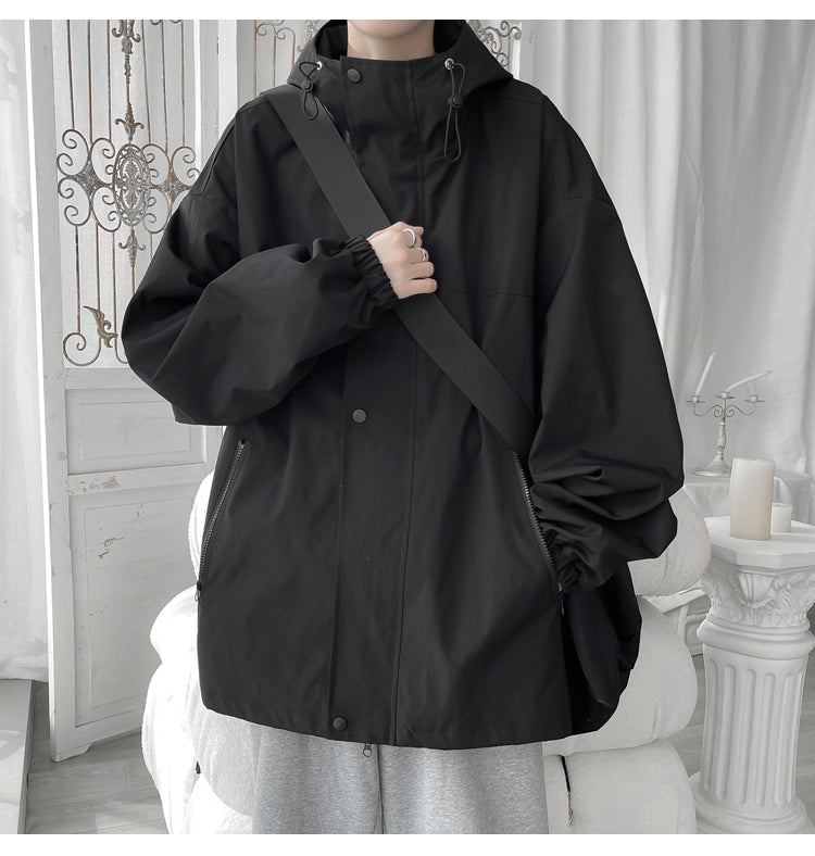 Loose Windbreaker Hooded Cargo Jackets