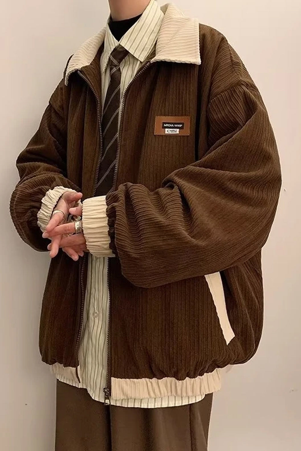 Vintage Lapel Collar Loose Men Jacket