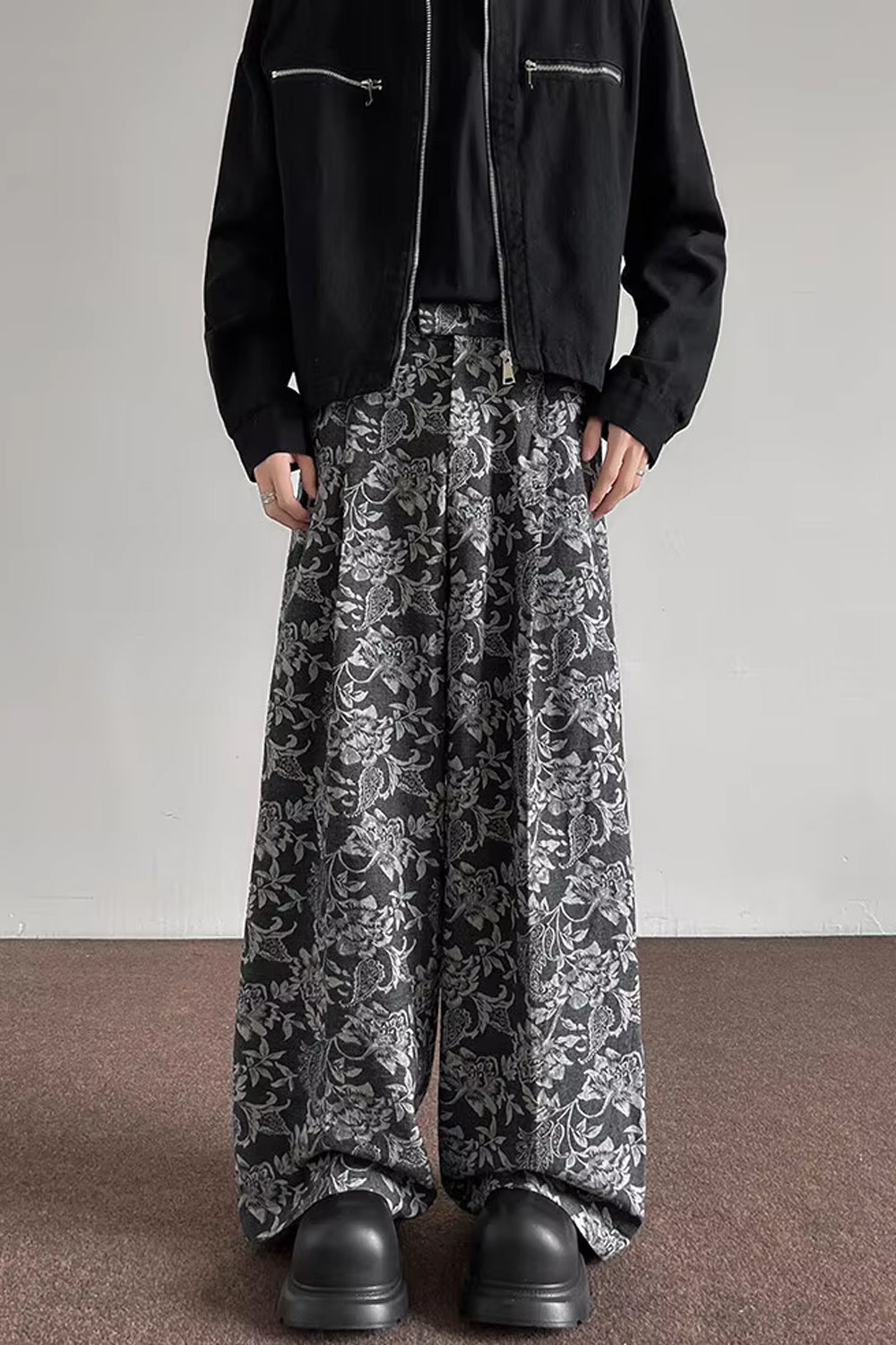 Loose Hip Hop Flowers Pattern Men Pants
