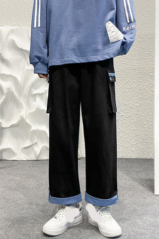 Loose Side Cargo Pockets Men Pants