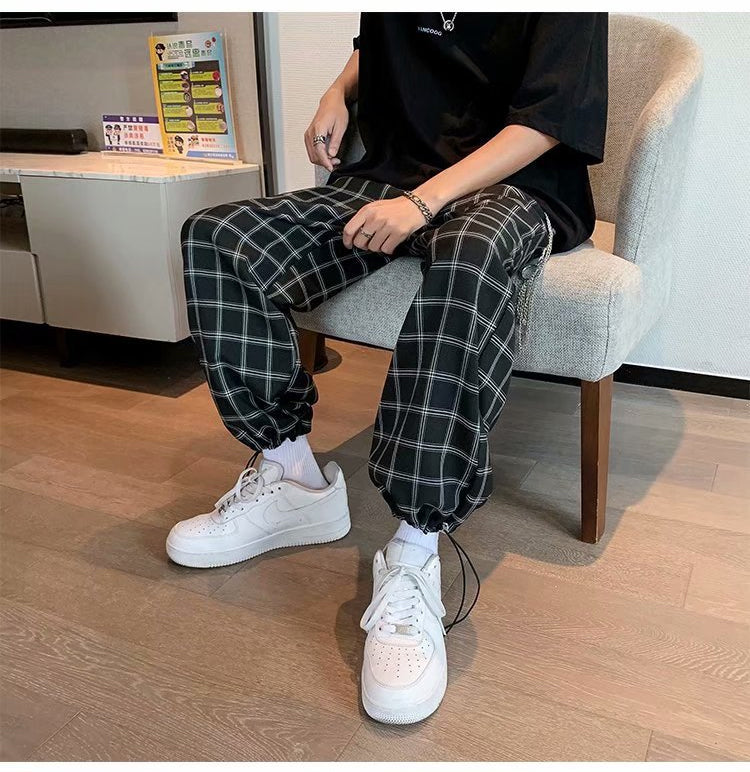 Lose Hip Hop Plaid Herrenhose 