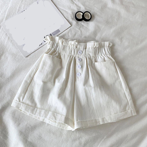 Elastic Waist Ruffle Elegant Summer Shorts