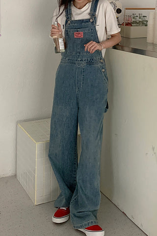 Loose Long Casual Denim Jumpsuit