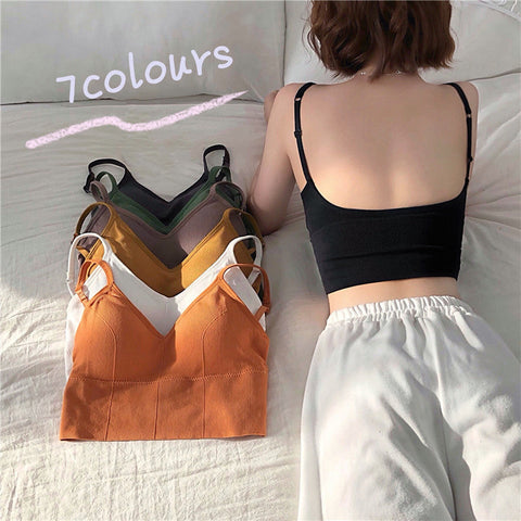 Chest Pad Sexy Stretchy Backless Crop Top