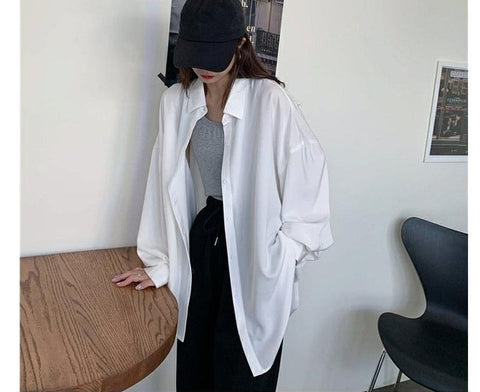 Lockeres Oversize-Bluse-Shirt mit Laternenärmeln 