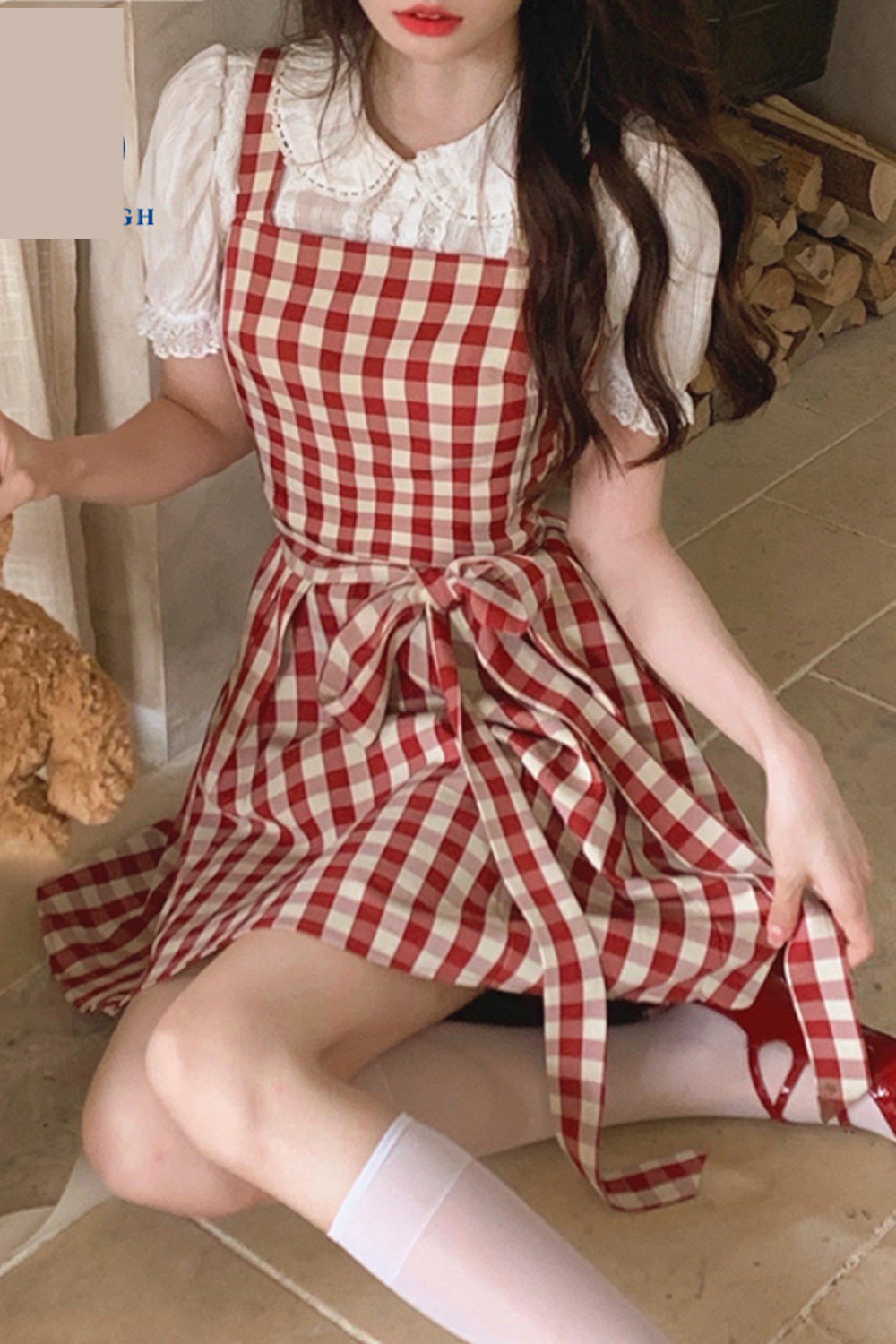 Cute Red Plaid Strappy Dress