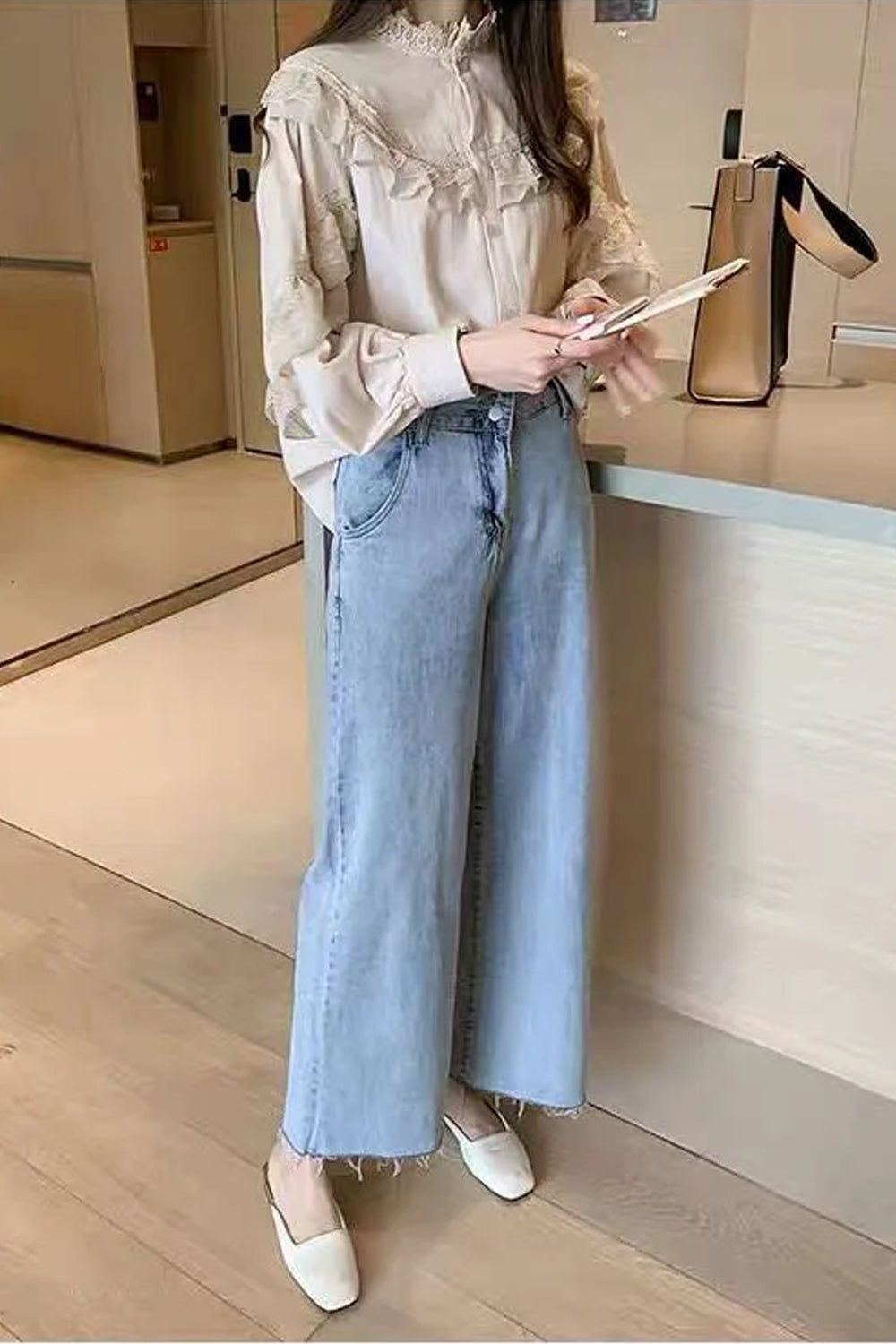 Long Sleeve Vintage Lace Blouse Shirt