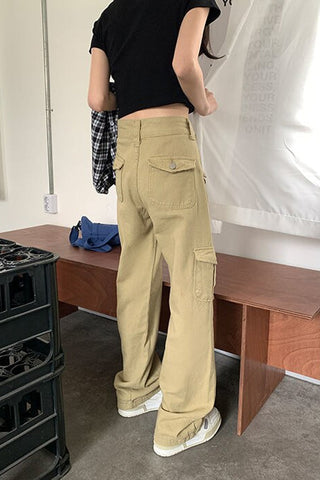 High Waist Loose Wide Leg Cargo Pants