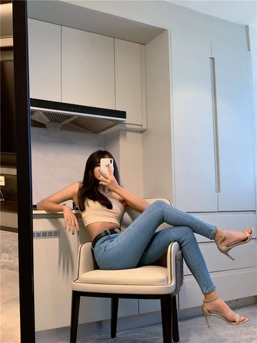 Stretch Skinny Denim Long Pants