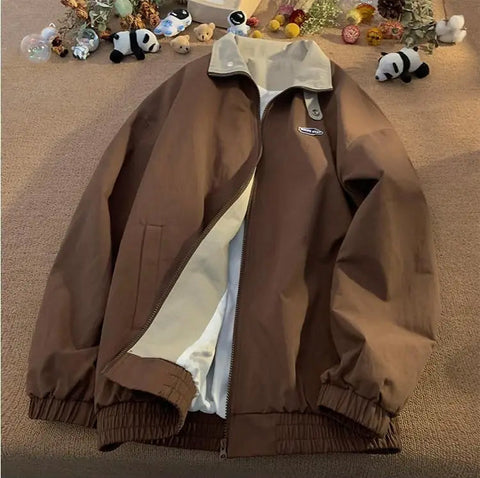 Loose Vintage Collar Basic Jackets