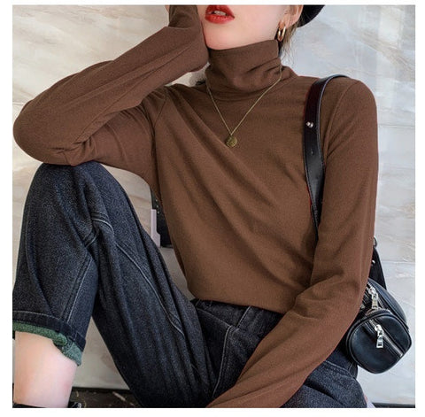 Warmes Langarm-Rollkragenhemd 