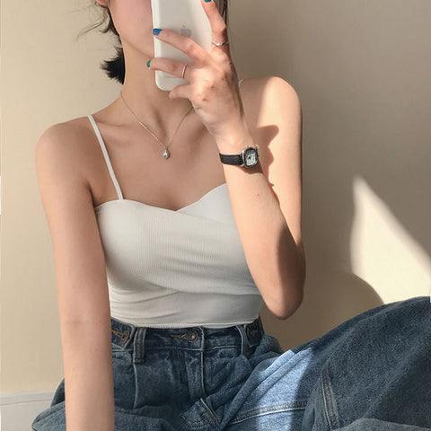 Sexy Spaghetti Strap Camisole Crop Tops