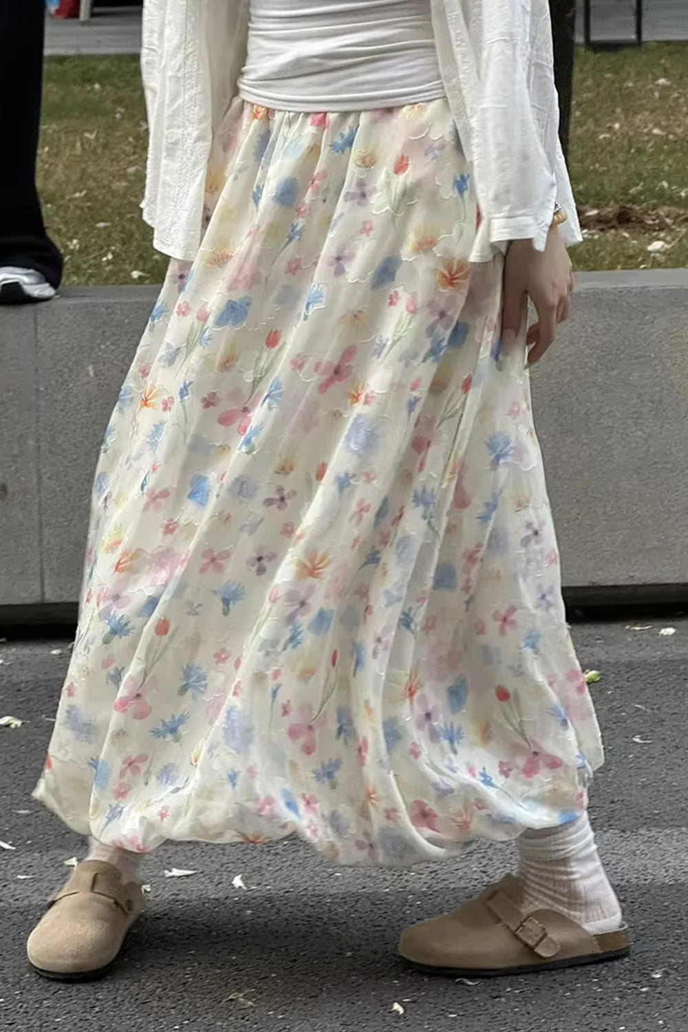 Sweet Floral Elegant Long Skirts