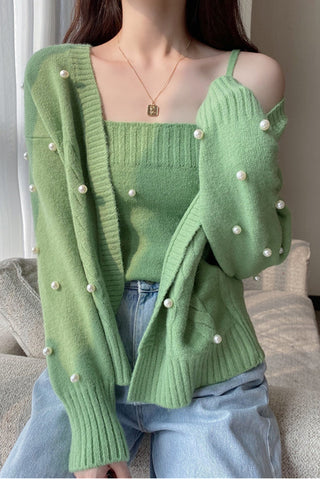 Pearl Style Knitted Cardigan Sweater