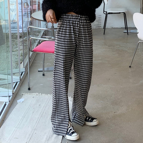 Vintage Plaid Split Pants