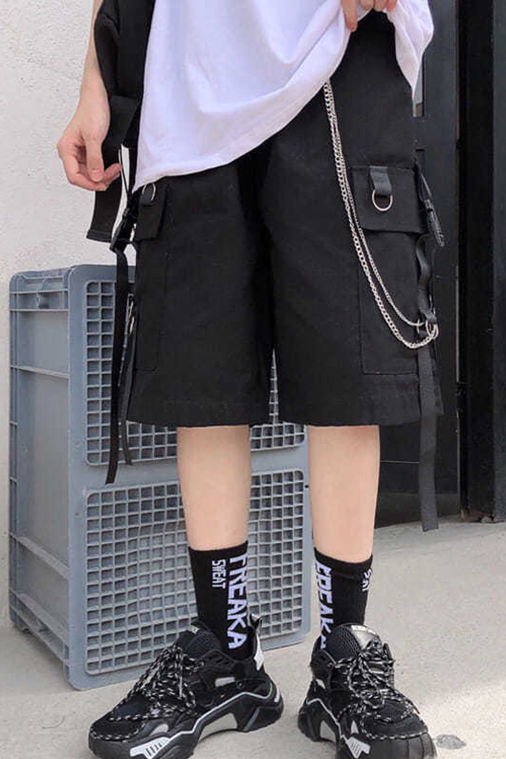 Hip Hop Streetwear Shorts Hosen mit Kette