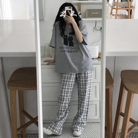 Schicke Hip Hop Loose Plaid Pants 