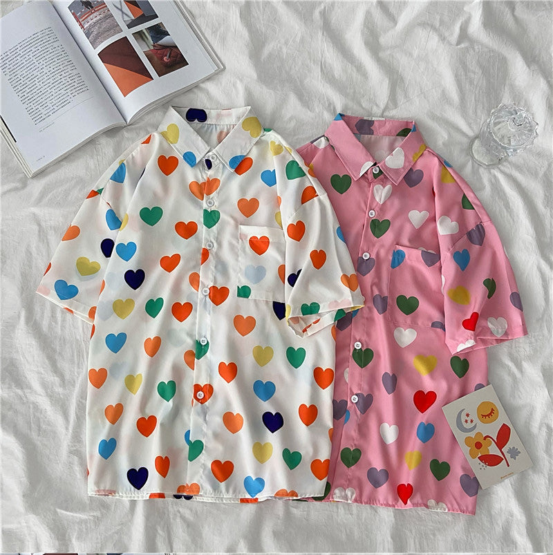 Love Full Printed Casual Blouse Shirt