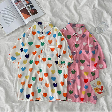 Love Full Printed Casual Blouse Shirt