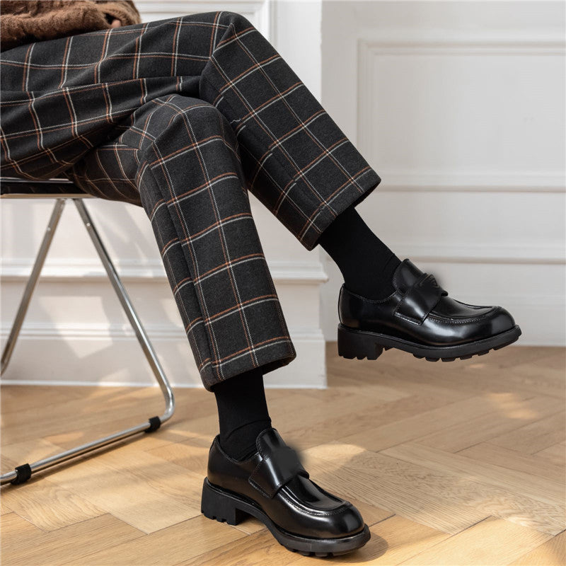 High Waist Elegant Plaid Office Long Pants