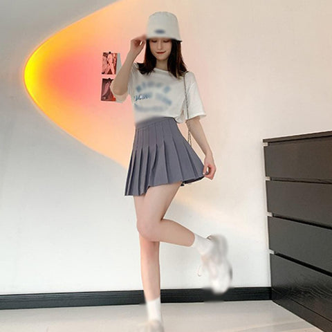 Pleated Skirt Summer White Short Skirt