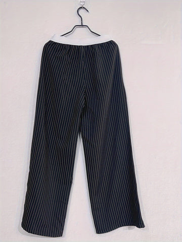 Grey Wide Leg Pants - Y2K-Inspired, Casual Loose Fit, Non-Stretch Polyester, Machine Washable for Women