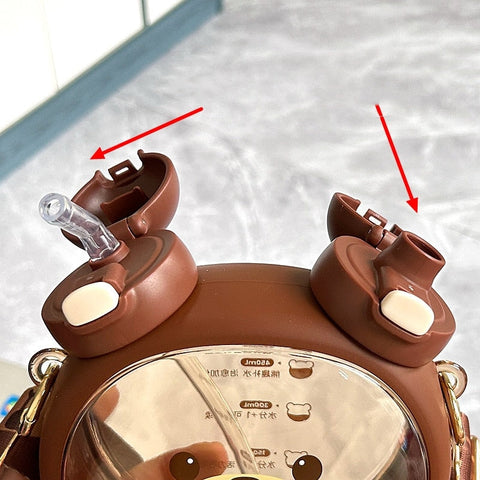 Botella pastel de oso de doble cara kawaii (750 ml)