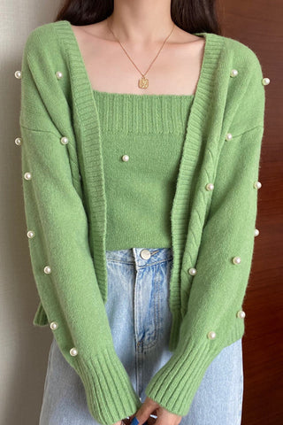 Pearl Style Knitted Cardigan Sweater