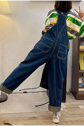 Wide Leg Cute Embroidered Jeans Jumpsuits