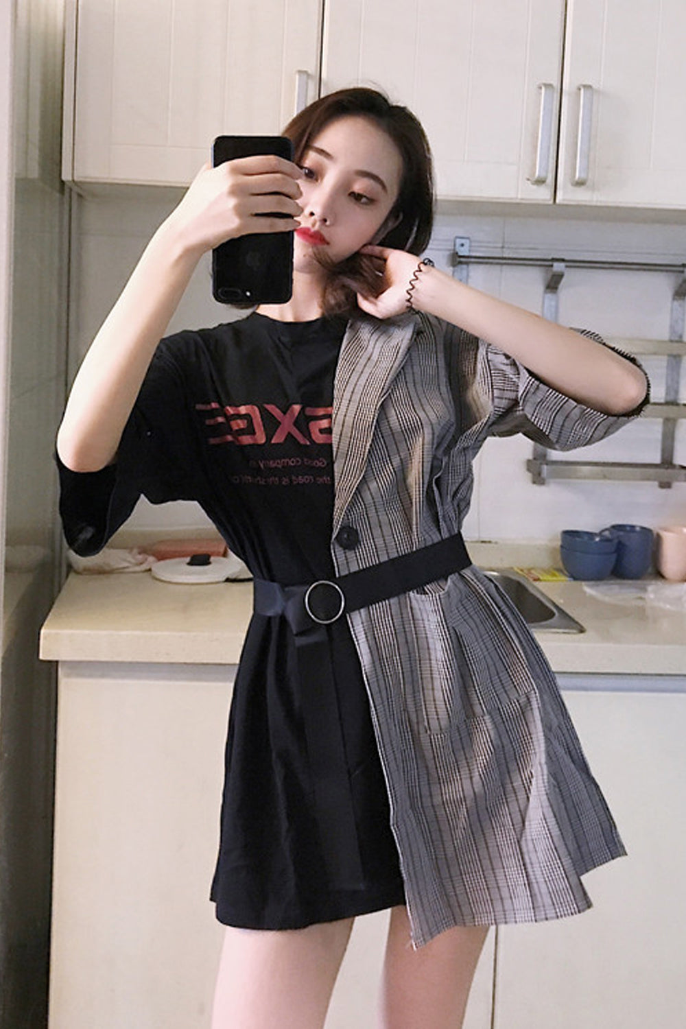 Two Style Stitching Retro Dress
