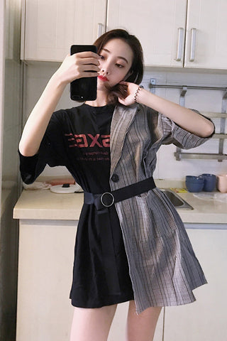 Two Style Stitching Retro Dress