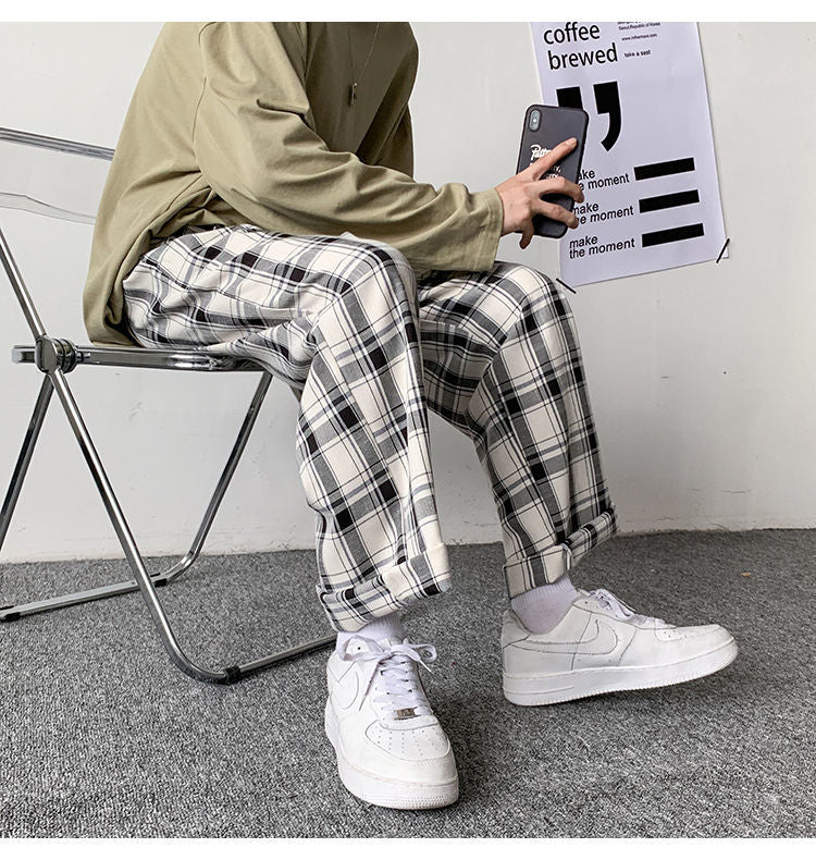 Loose Elastic Hip Hop Plaid Pants