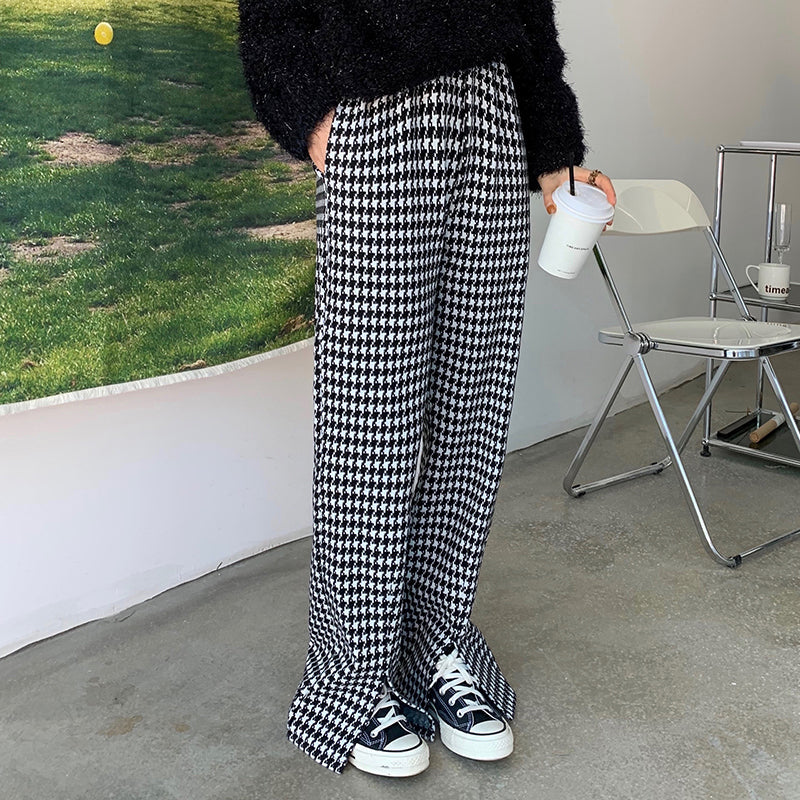 Vintage Plaid Split Pants