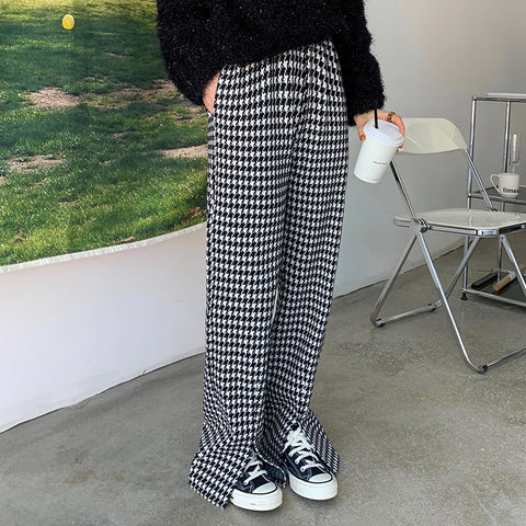 Vintage Plaid Split Pants