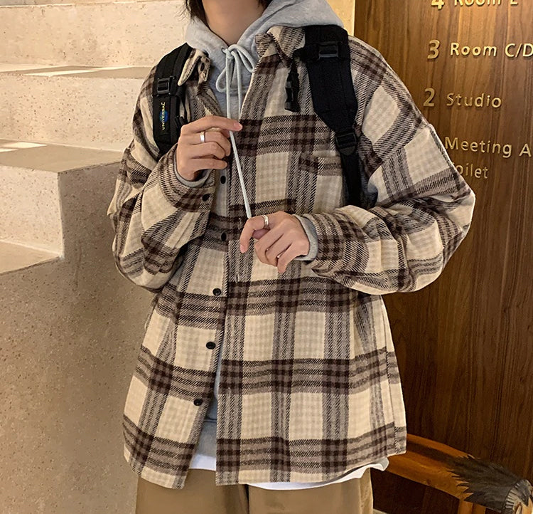 Wool Plaid Winter Jacket