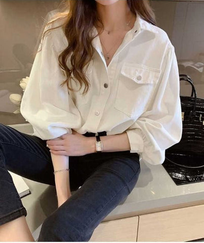 Long Sleeve Elegant Solid Blouse Shirts