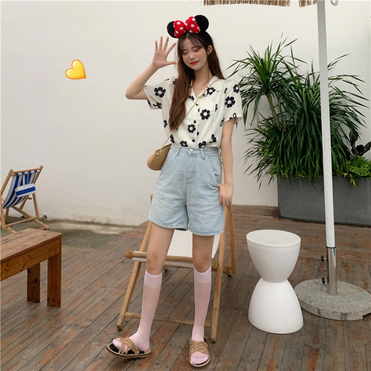 Casual Daisy Floral Printed Blouse Shirt
