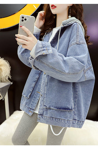 Loose Casual Hooded Denim Jackets