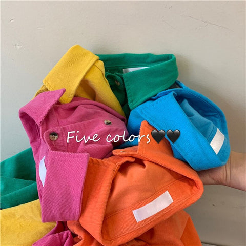 5 Cute Colors Loose Corduroy Shirts