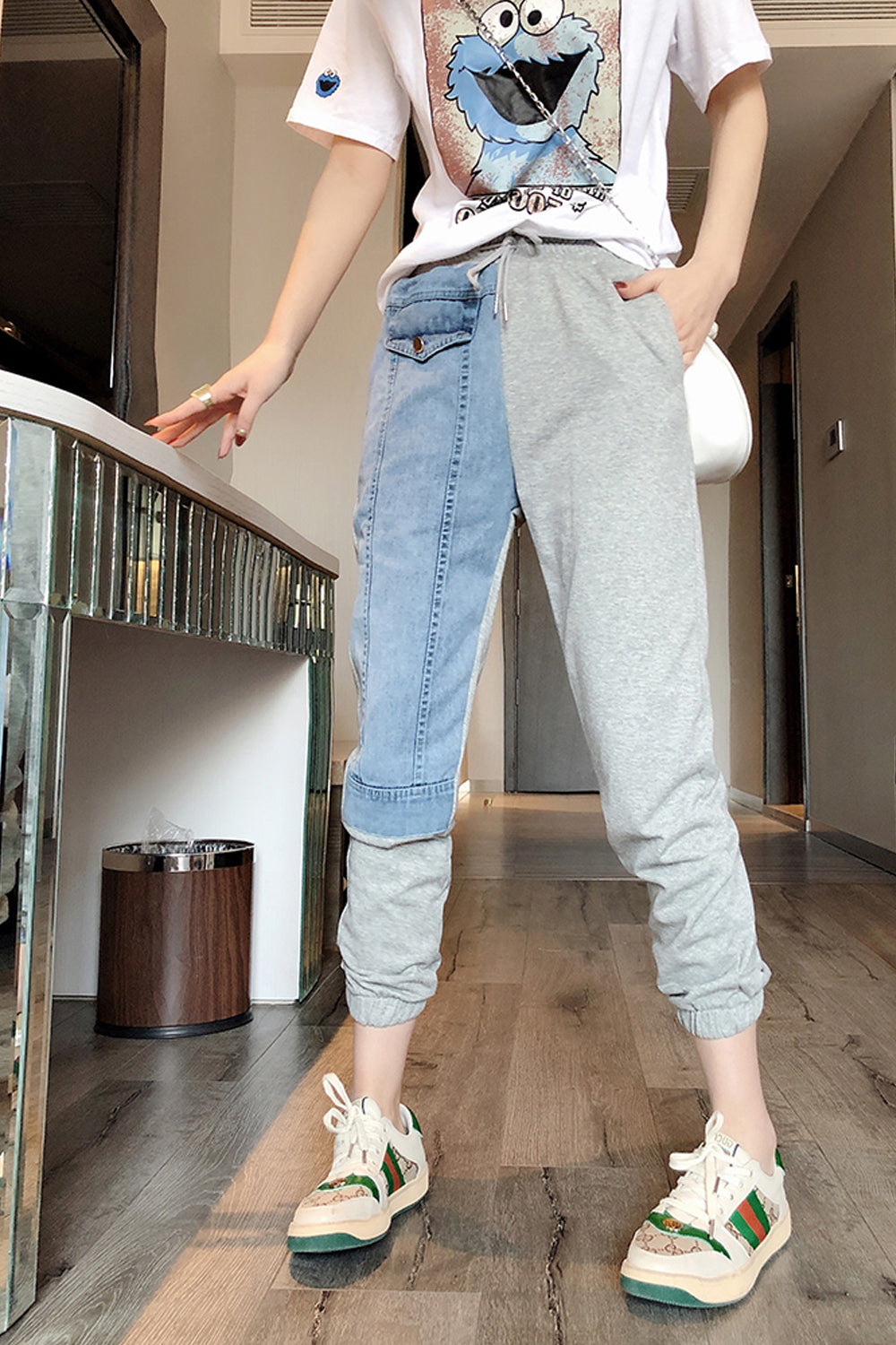 Casual Ankle Length Jogger Cute Denim Pants