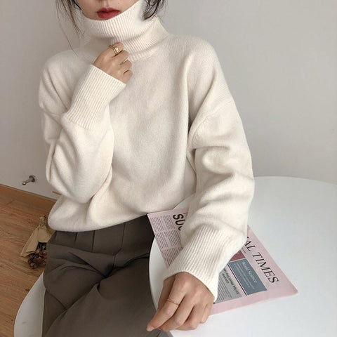 Loose Elegant Turtleneck Sweater