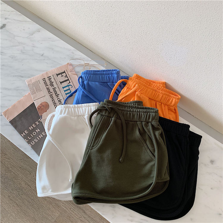 Solid Colors Casual Shorts Pants