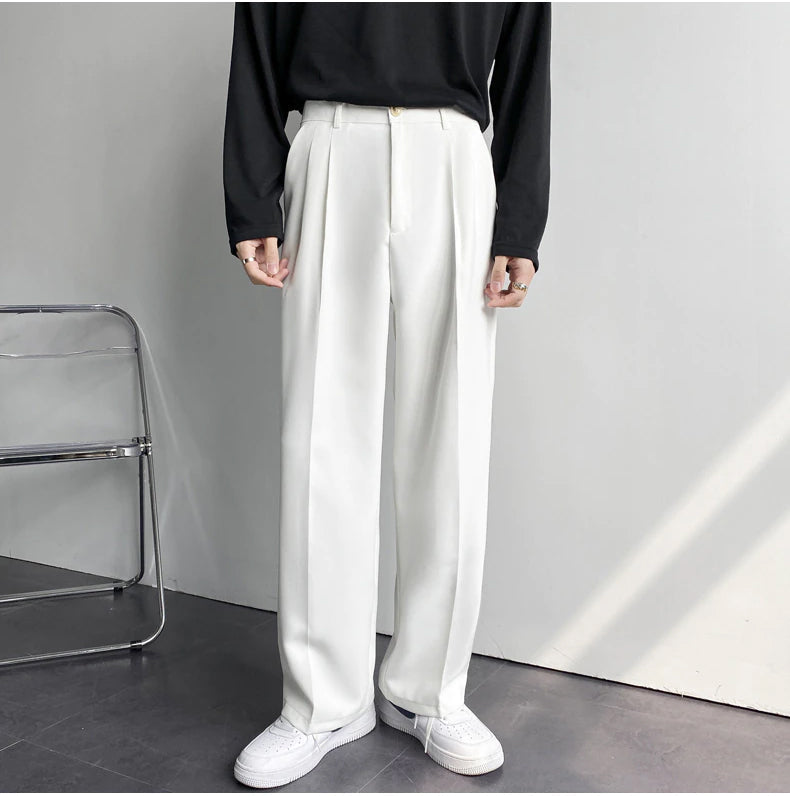 High Waist Loose Casual Straight Long Pants