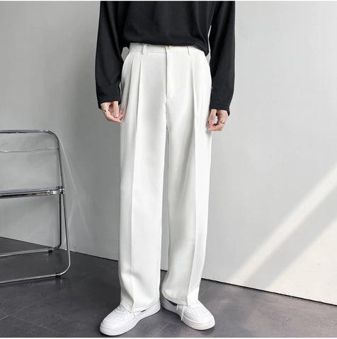 High Waist Loose Casual Straight Long Pants