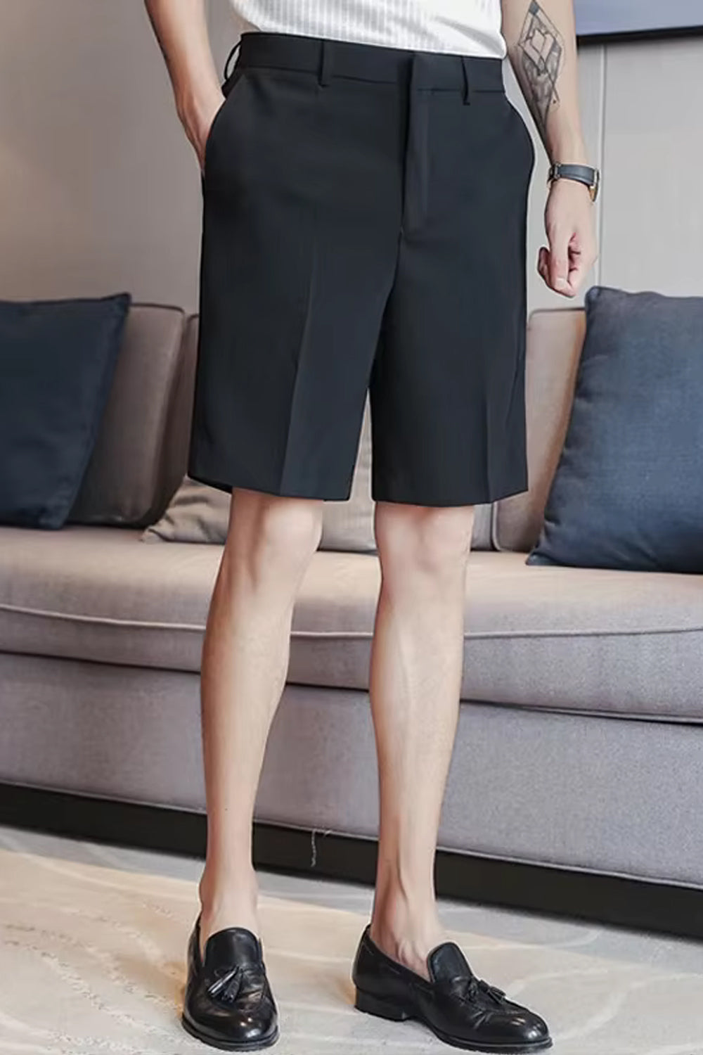 Casual Basic Office Men Shorts Pants