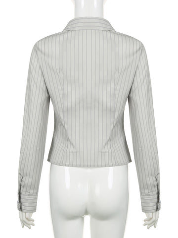 Y2K Sheer Mesh Crop Tops Long Flare Sleeve See Through Blouses Low Cut Cardigan Shirts Trendy Streetwear