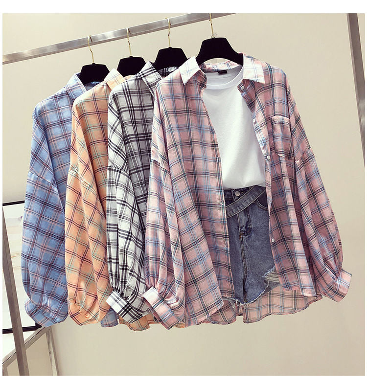 Lovely Plaid Flannel Blouse Shirt