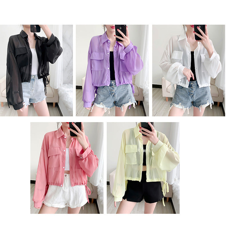 Loose See Through Chiffon Thin Jacket